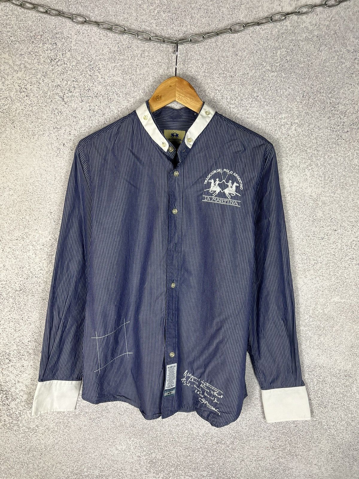 La Martina Vintage La Martina Buenos Aires Argentina Striped Shirt Size US M / EU 48-50 / 2 - 1 Thumbnail