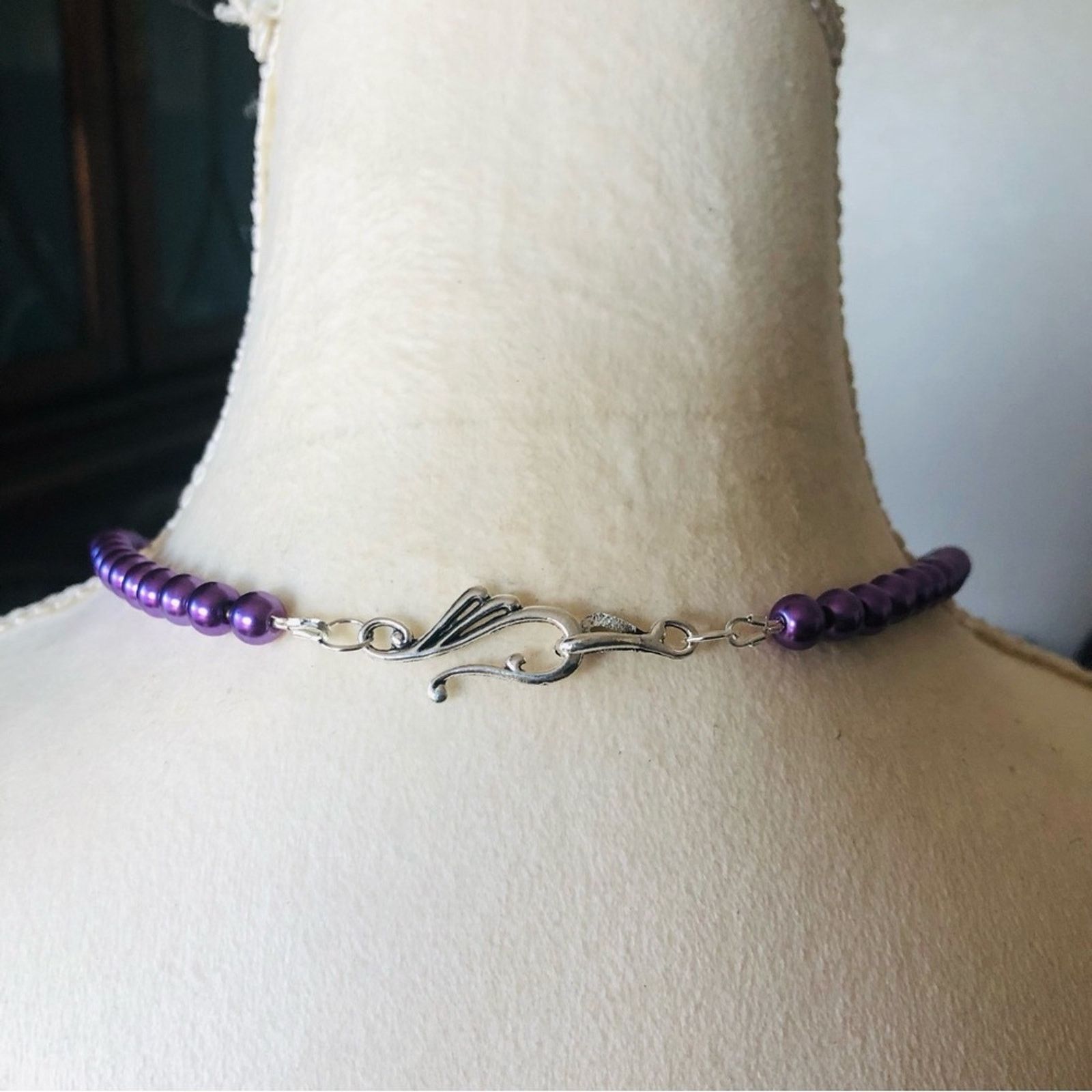 Handmade Handcrafted repurpose genuine amethyst Pearl necklace Size ONE SIZE - 8 Thumbnail