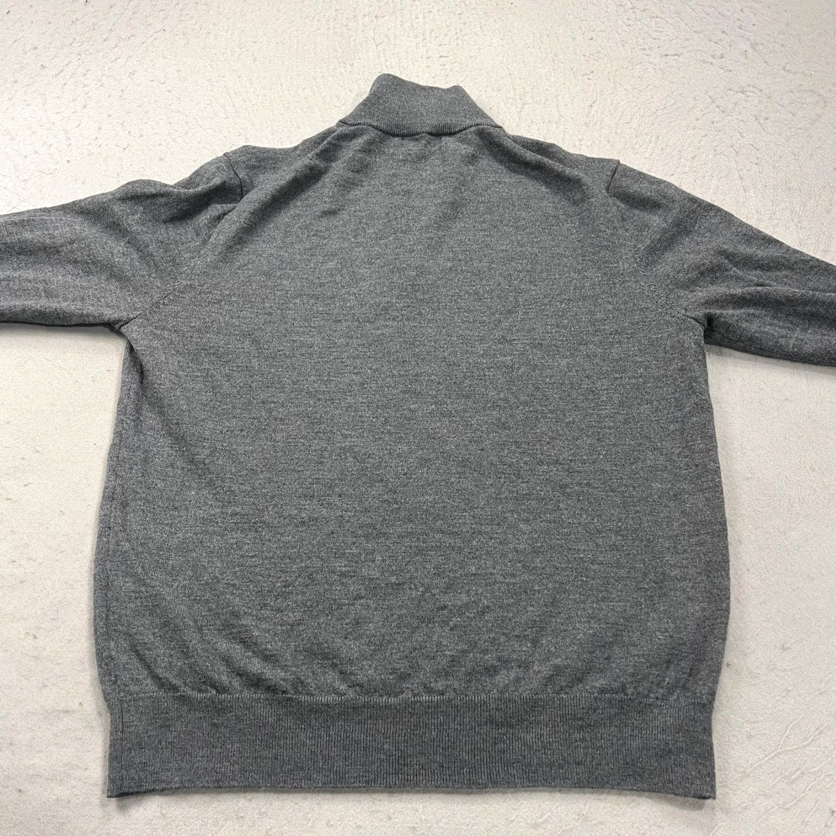 CO Collars & Co Sweater Mens XL Gray Merino Wool 1/4 Zip Mock Neck Pullover Golf Size US XL / EU 56 / 4 - 6 Thumbnail