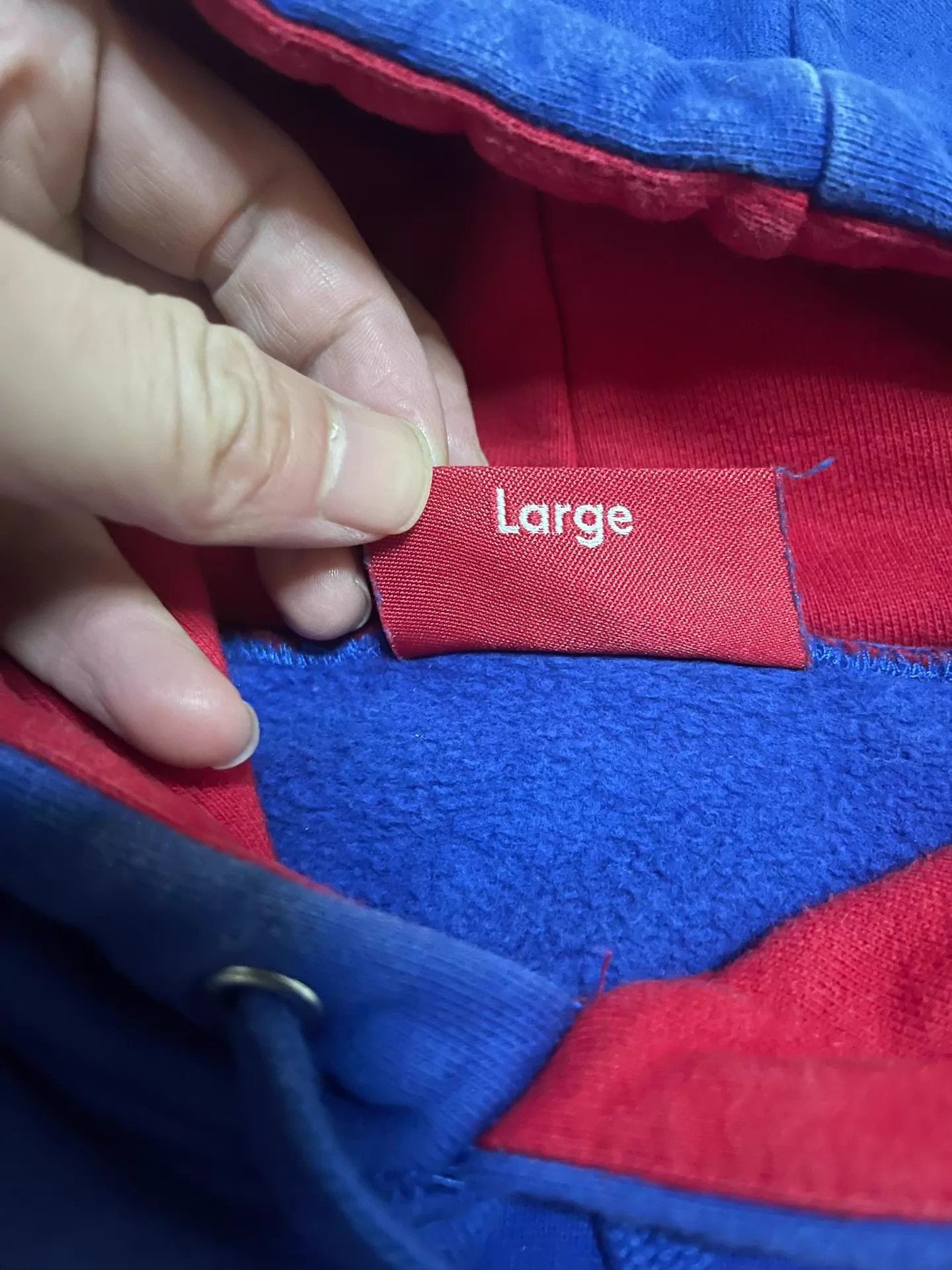 Supreme Supreme Red & Blue Color Block Hoodie L Logo Sleeve Badge Size US L / EU 52-54 / 3 - 3 Thumbnail