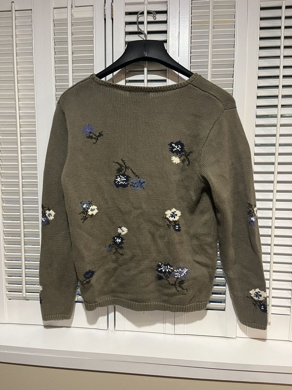 Vintage 90s women’s Eddie Bauer knit crewneck flower print / L Size L / US 10 / IT 46 - 2 Thumbnail