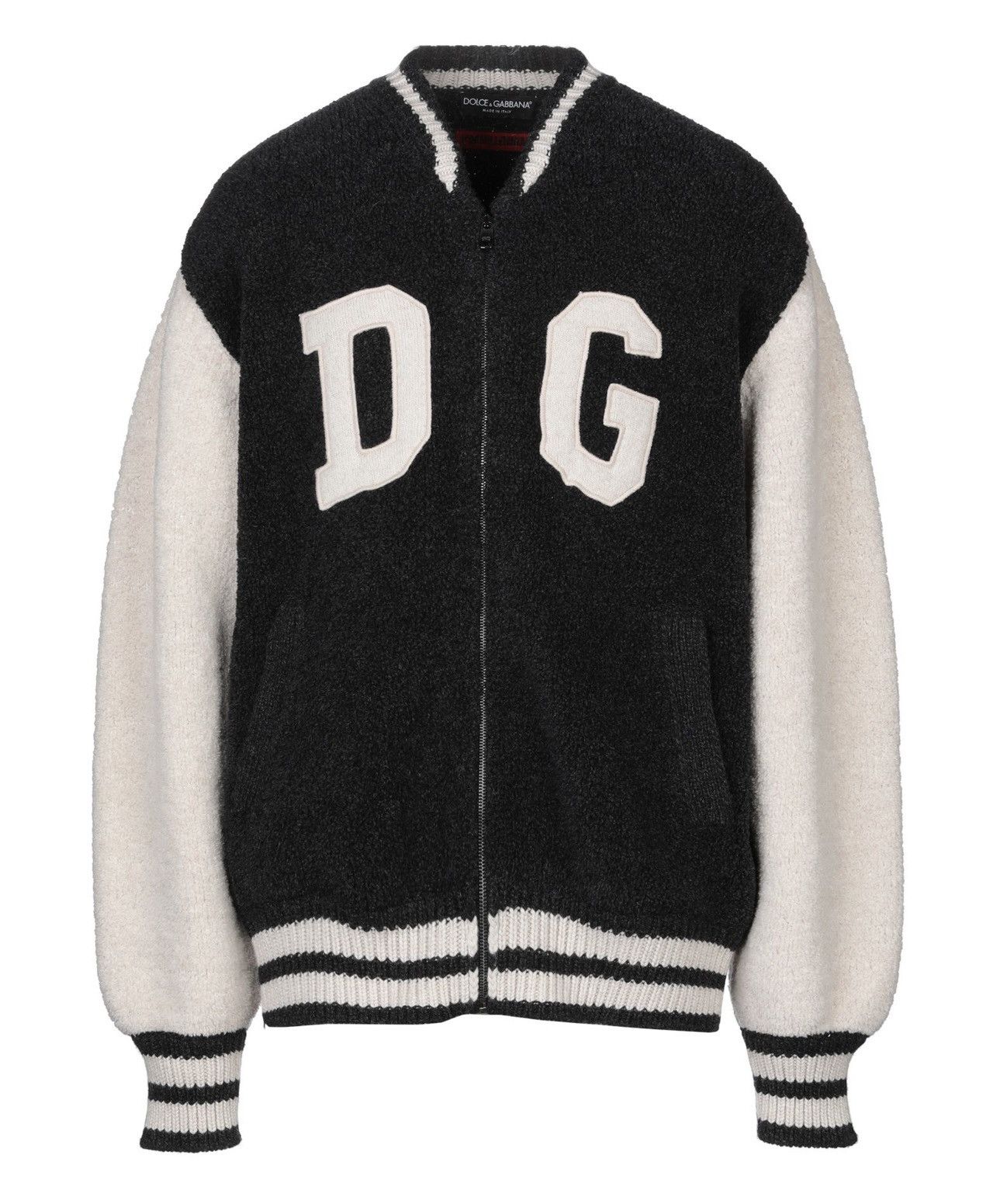 Dolce & Gabbana DOLCE & GABBANA Patch Bomber Jacket Black Virgin Wool Heavy Size US S / EU 44-46 / 1 - 1 Thumbnail