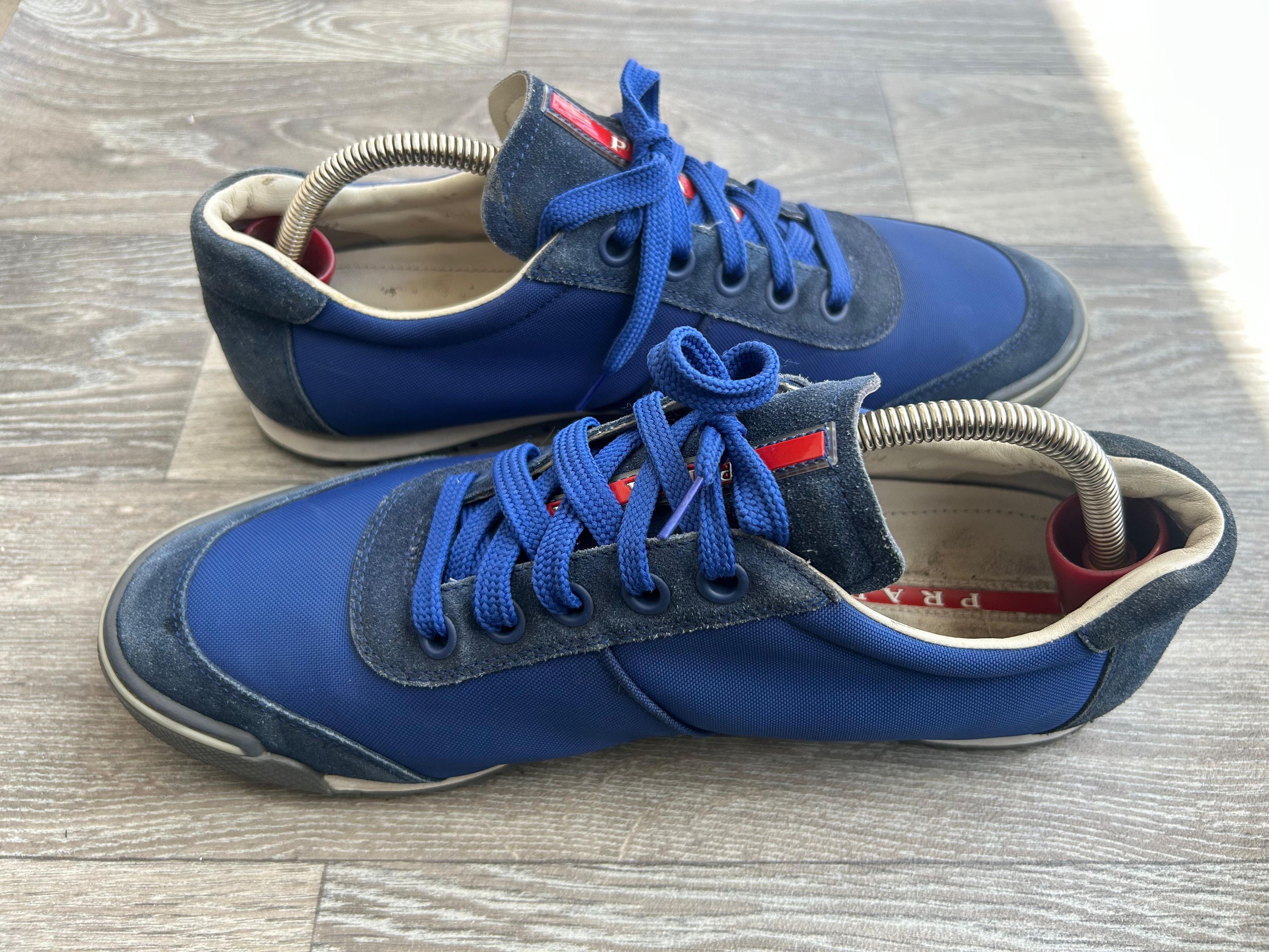 Prada Prada Linea Rossa Low Top Sneakers In Blue Suede Sz 42 Size US 9 / EU 42 - 3 Thumbnail
