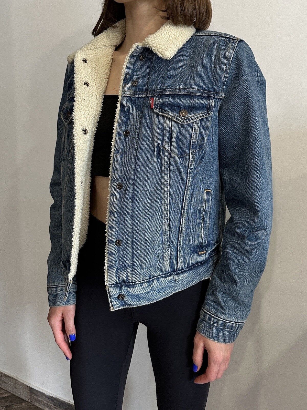 Levi's Levis Womens Denim Sherpa Lined Trucker Jacket Women's Sz S Size S / US 4 / IT 40 - 6 Thumbnail