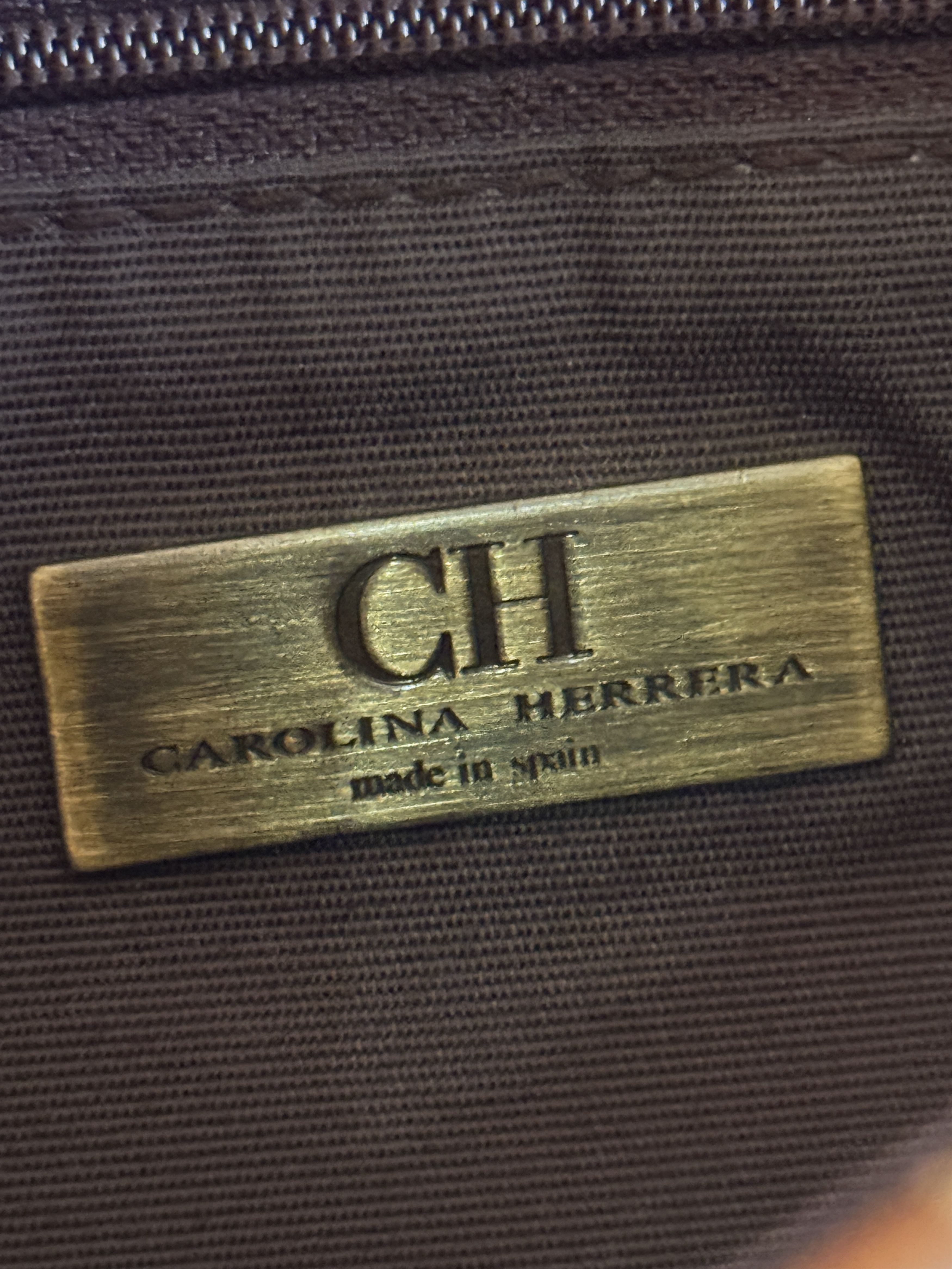 Carolina Herrera Rare handbag quilted leather camel brown CH monogrammed Size ONE SIZE - 24 Thumbnail