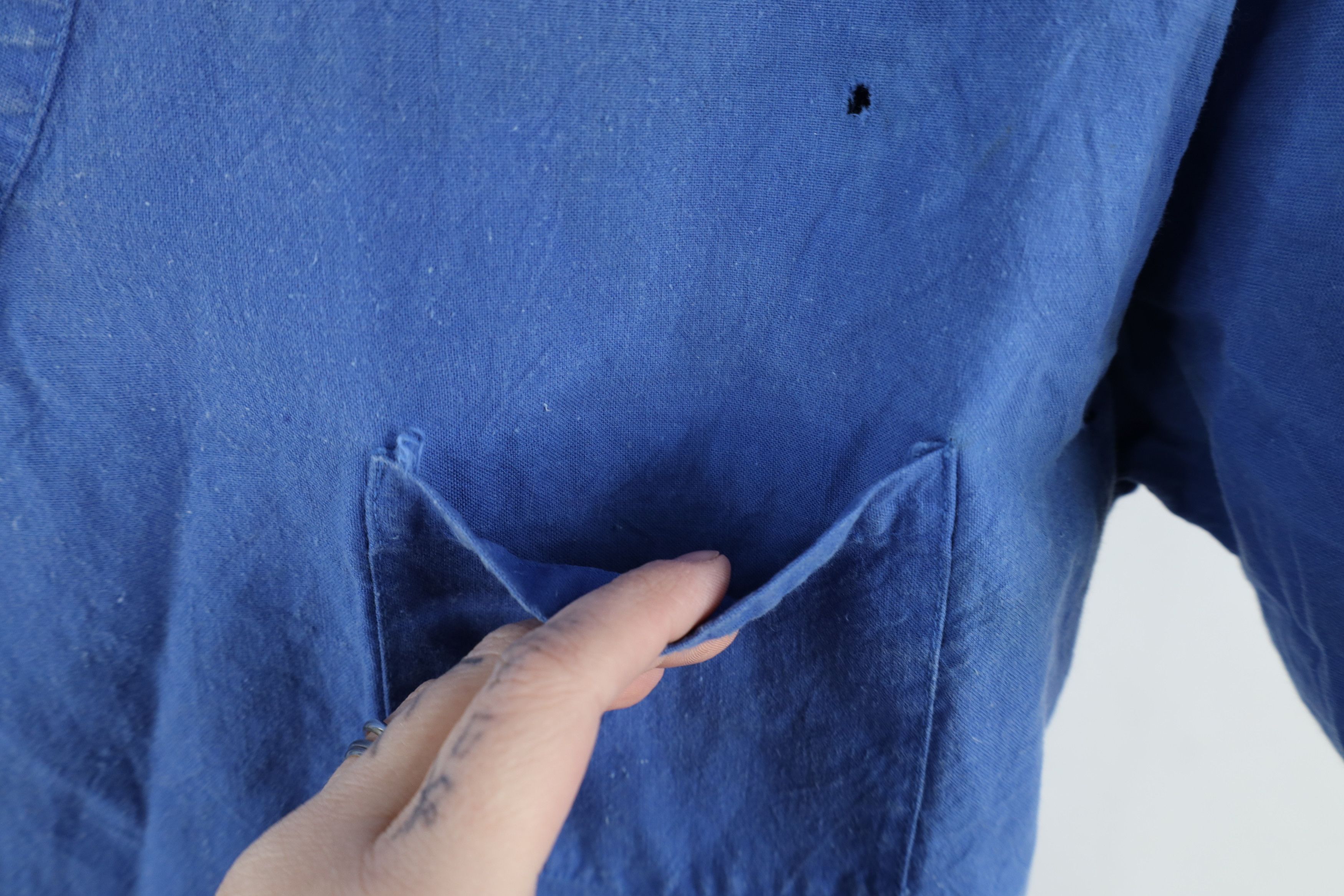 Vintage Vintage 50s Canvas Mental Hospital Scrubs Shirt Blue USA Size US M / EU 48-50 / 2 - 6 Thumbnail