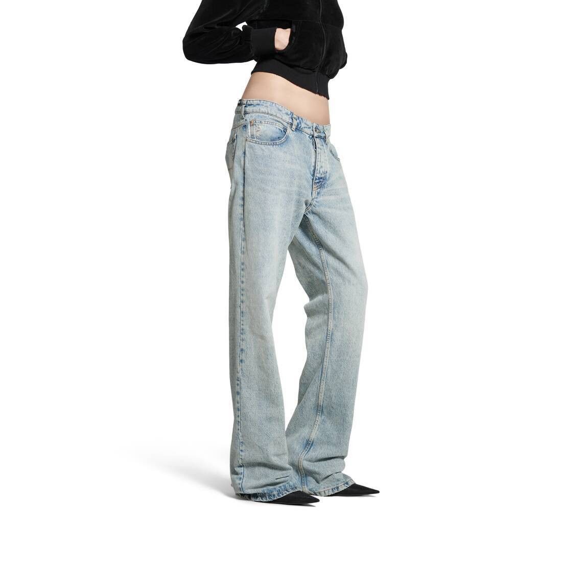 Balenciaga o1bcso1str0526 Low Waist Straight Pants in Blue Size 28" / US 6 / IT 42 - 6 Thumbnail