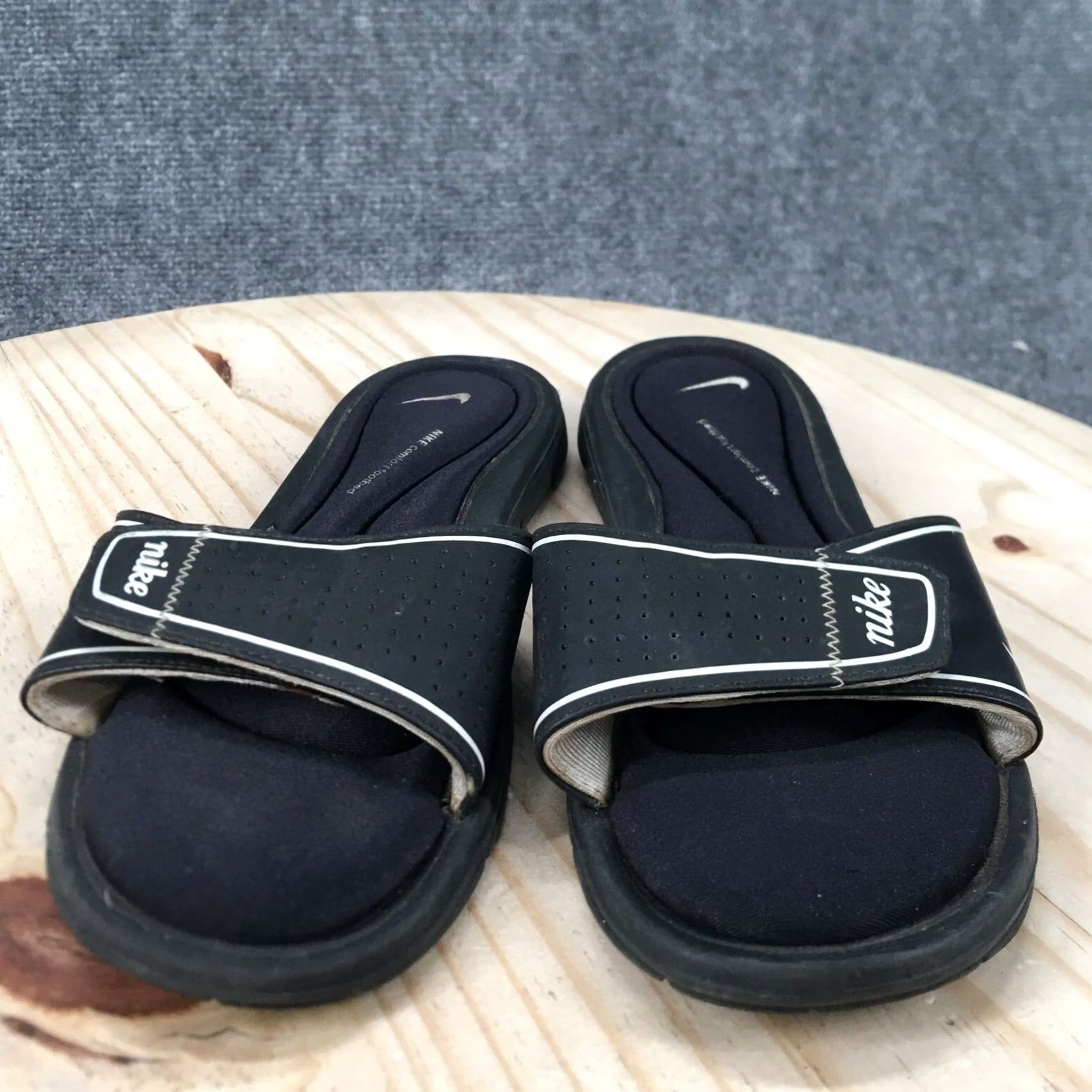 Nike Nike Sandals Womens 9 Comfort Slide Footbed Slip On Adjustable Strap Black Size US 9 / IT 39 - 7 Thumbnail