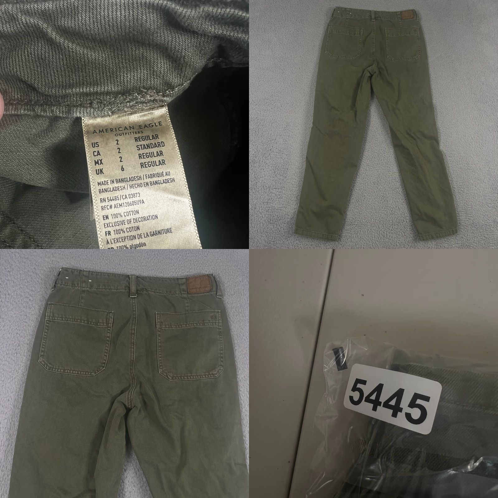 American Eagle Outfitters American Eagle Womens Utility Pants 2 Workwear Military Green Crop Size 26" / US 2 / IT 38 - 8 Thumbnail