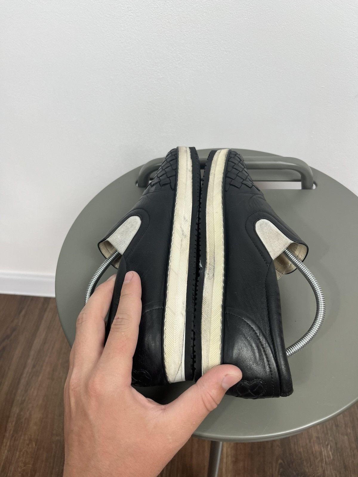 Bottega Veneta Bottega Veneta Black Woven Leather Slip-On Loafers Size 38.5 Size US 7.5 / IT 37.5 - 10 Thumbnail