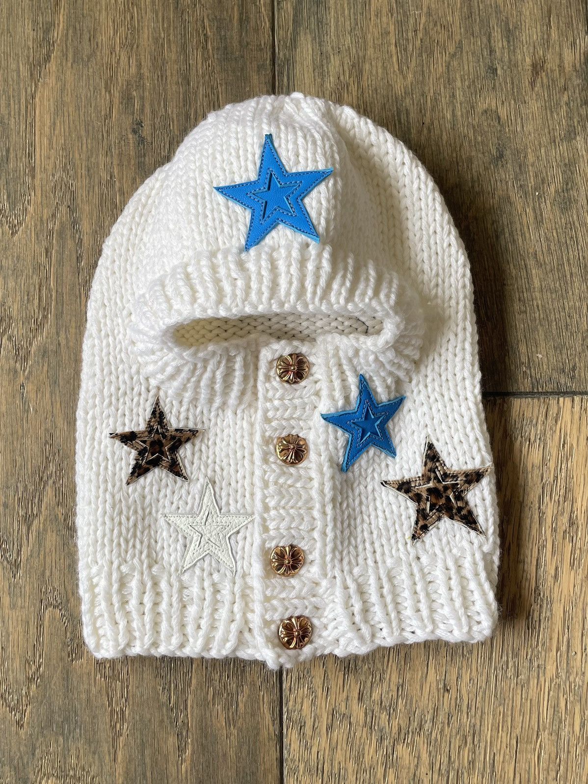 image of Chrome Hearts Cashmere Patched Balaclava/ski-Mask in Cream, Men's