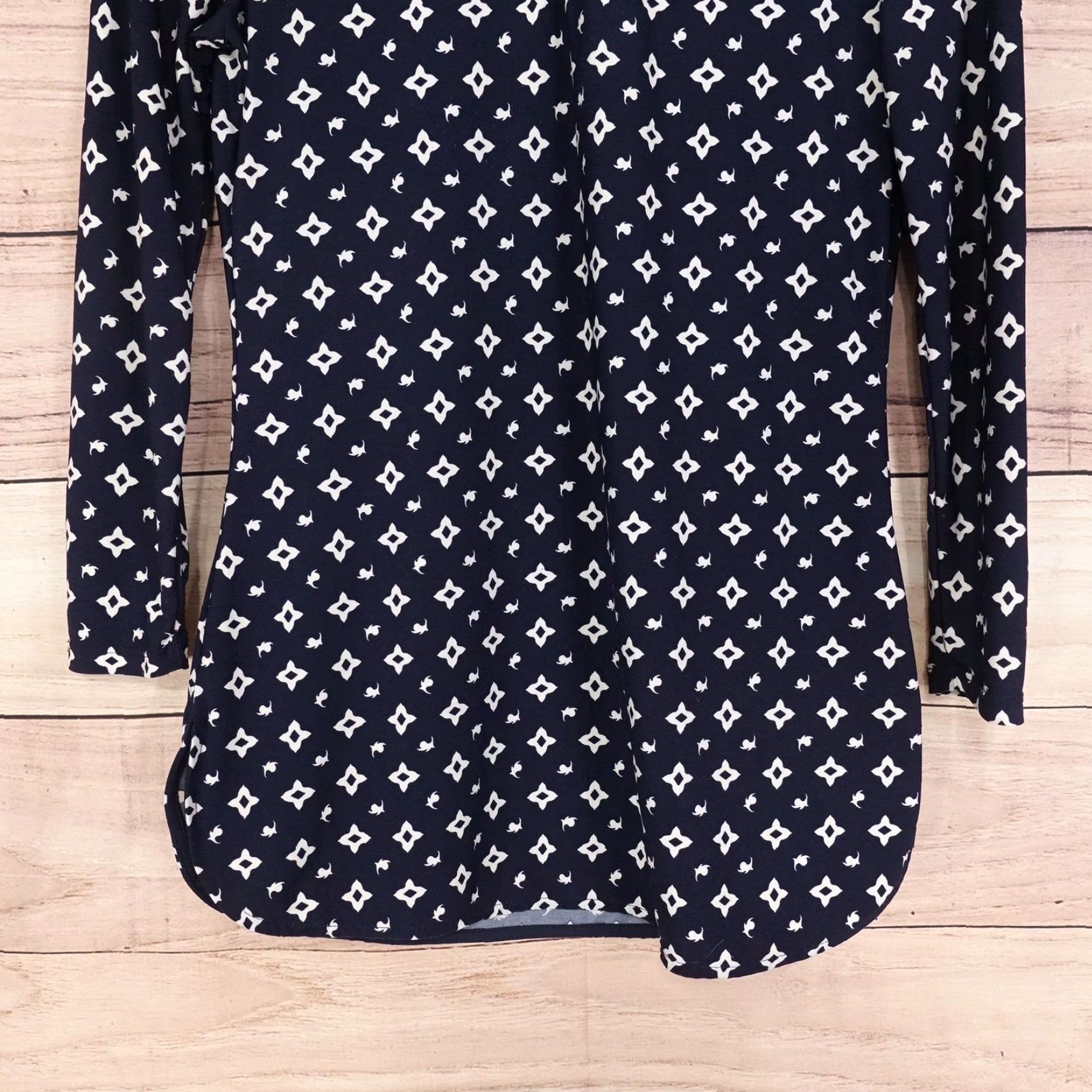 Ralph Lauren Lauren Ralph Lauren Shirt Womens XS Navy Geometric Print Long Sleeve Tunic Size XS / US 0-2 / IT 36-38 - 4 Thumbnail