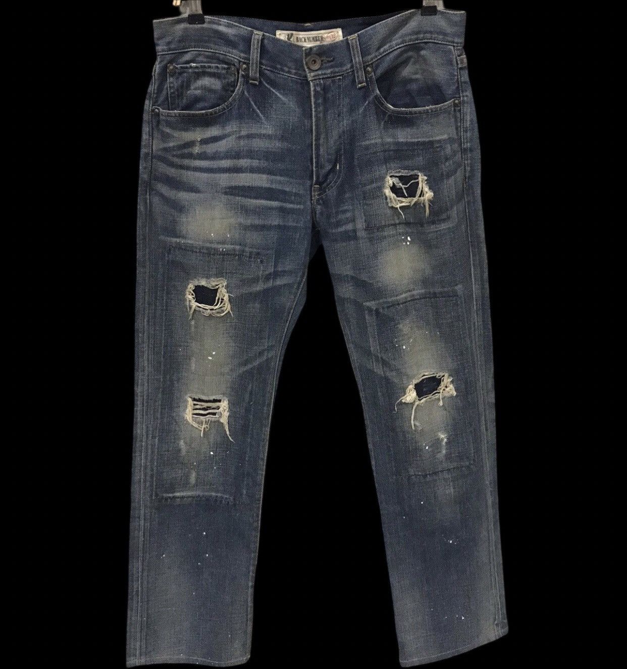 Designer × Japanese Brand BACK NUMBER Japan Street Fashion Distressed Painter Denim Size US 33 - 1 Thumbnail