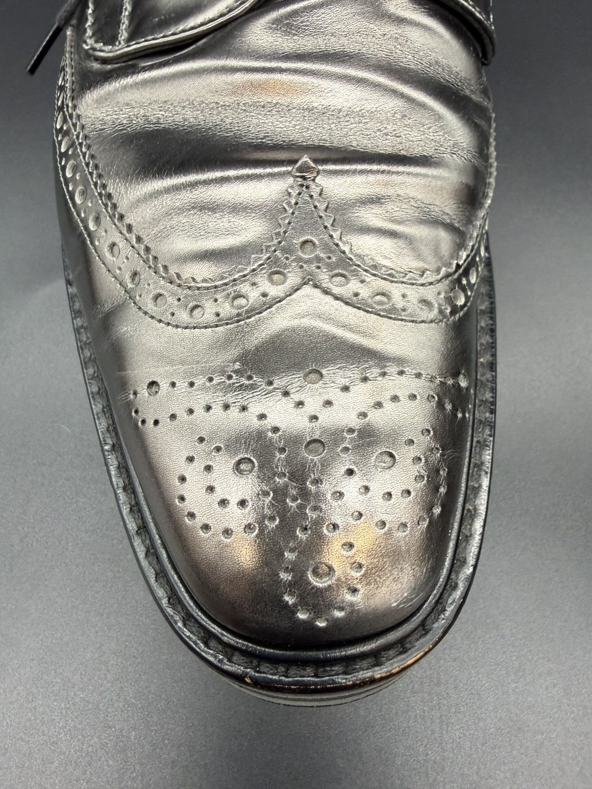 Prada PRADA Metallic Leather Platform Wingtip Brogue Oxford-US 11 Size US 11 / EU 44 - 9 Thumbnail