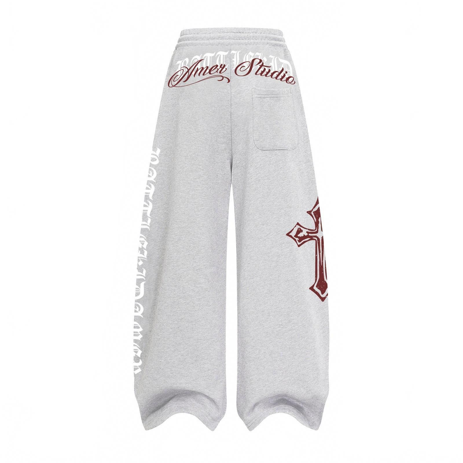 Vintage Cross Baggy Wide Leg Sweatpants, Graphic Sweatpants Size US 32 / EU 48 - 2 Thumbnail