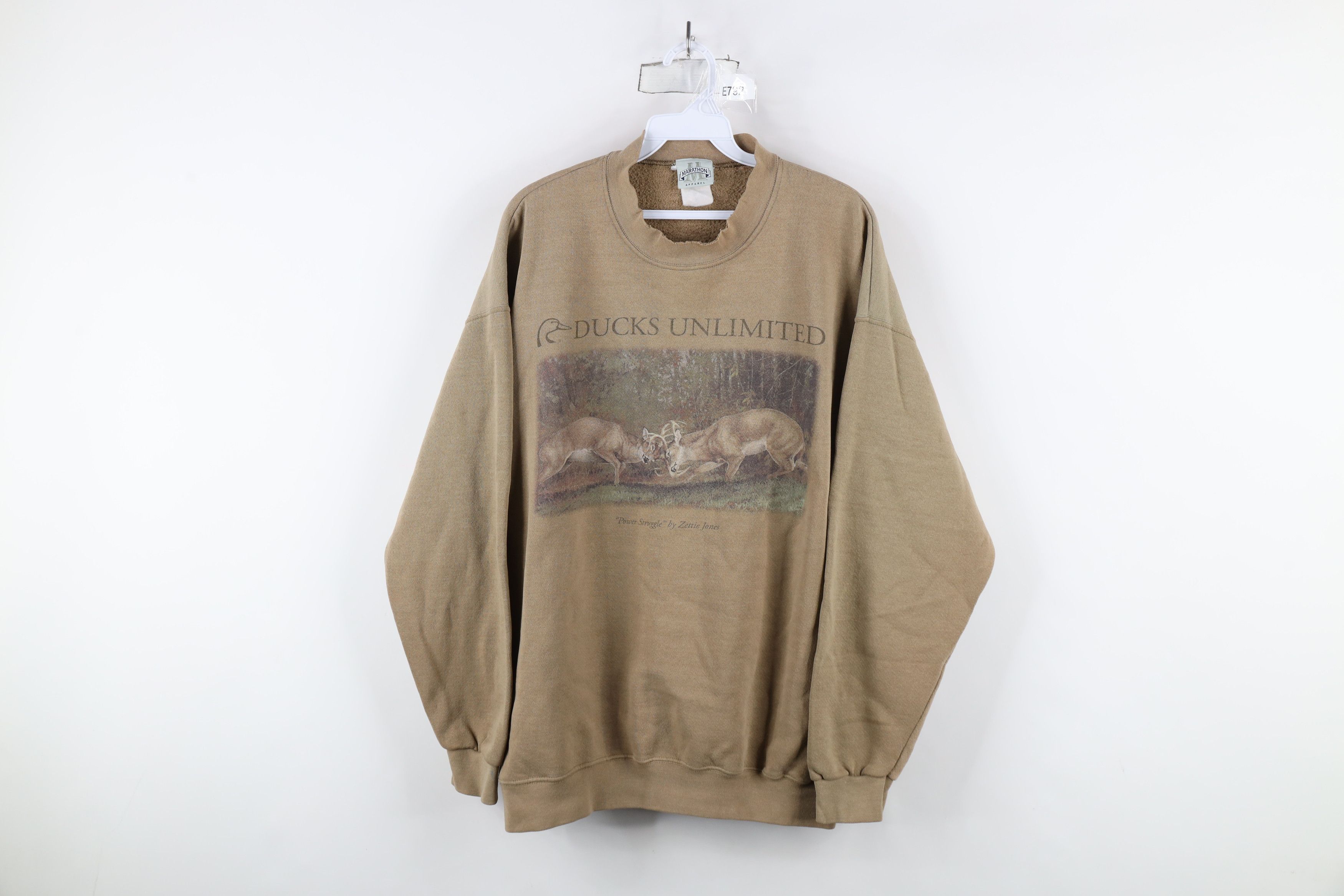 Vintage Vintage 90s Ducks Unlimited Spell Out Deer Buck Sweatshirt Size US XL / EU 56 / 4 - 1 Thumbnail