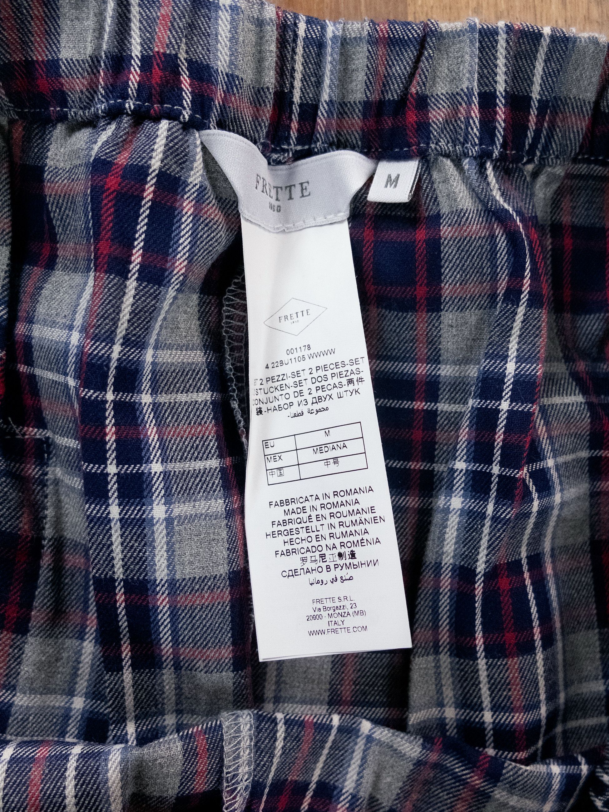 Other FRETTE blue gray plaid two piece pajama set Medium pyjama q Size US M / EU 48-50 / 2 - 3 Thumbnail