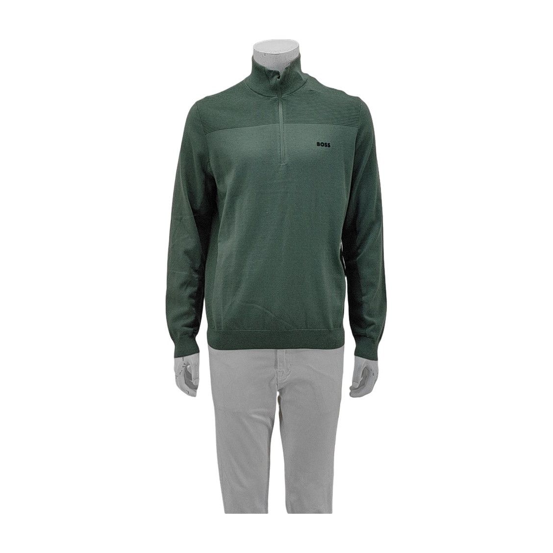 Hugo Boss HUGO BOSS Green Half-Zip Knit Sweater Size M Size US M / EU 48-50 / 2 - 1 Thumbnail