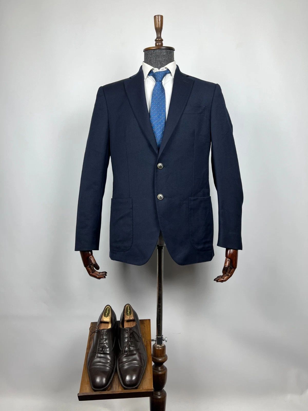 Hackett Hackett London Plain Flannel Half Lined Blazer Jacket Size 44R - 1 Thumbnail
