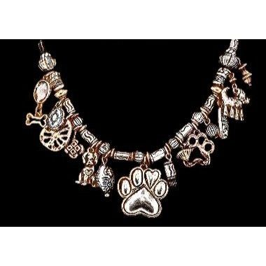 Handmade Paw Print Necklace Earrings Set Pendant 17 inch Handmade New Size ONE SIZE - 2 Thumbnail