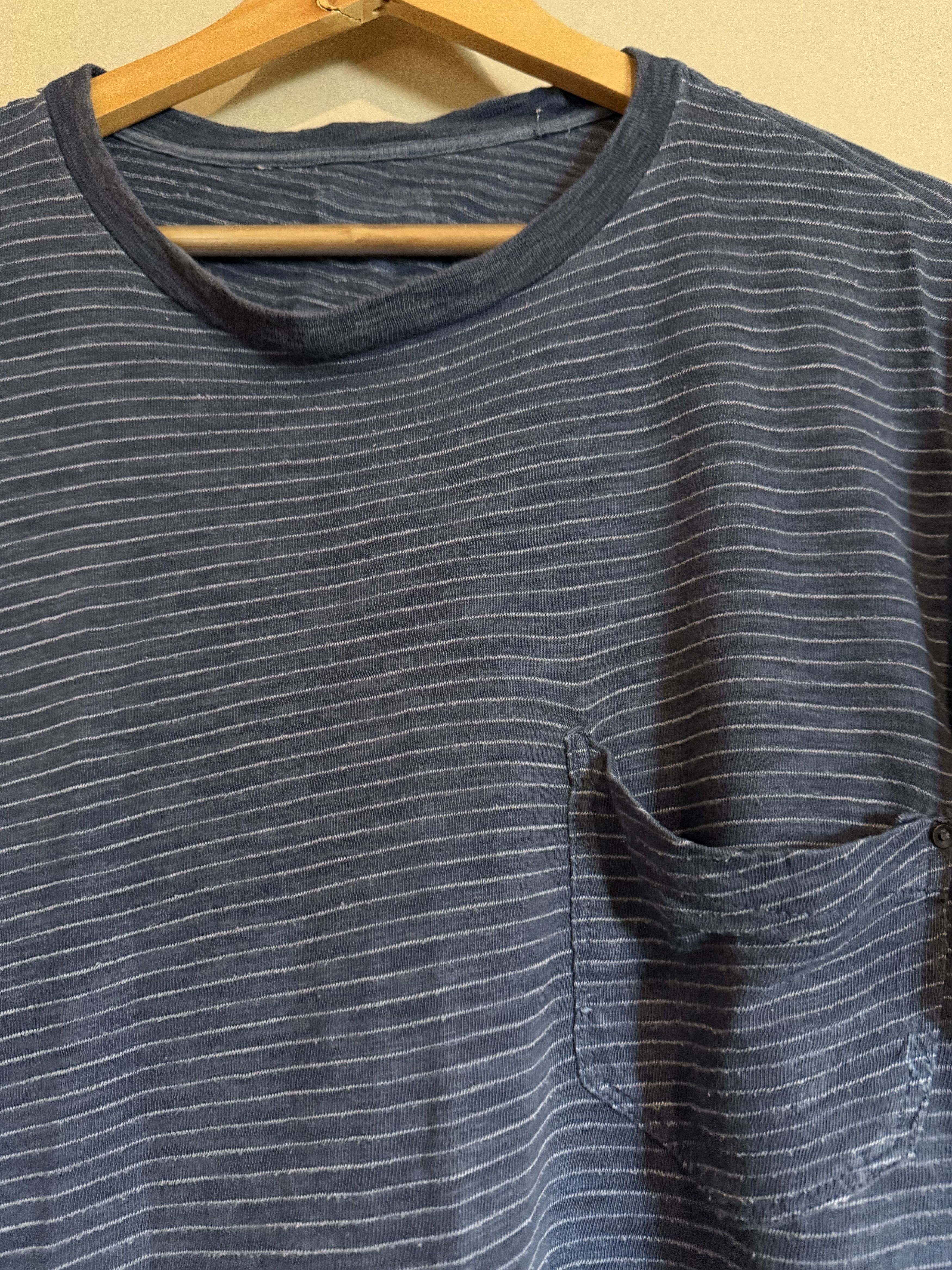 Other Blue Striped Pocket T-Shirt, Lightweight, Men's Large Size US L / EU 52-54 / 3 - 2 Thumbnail
