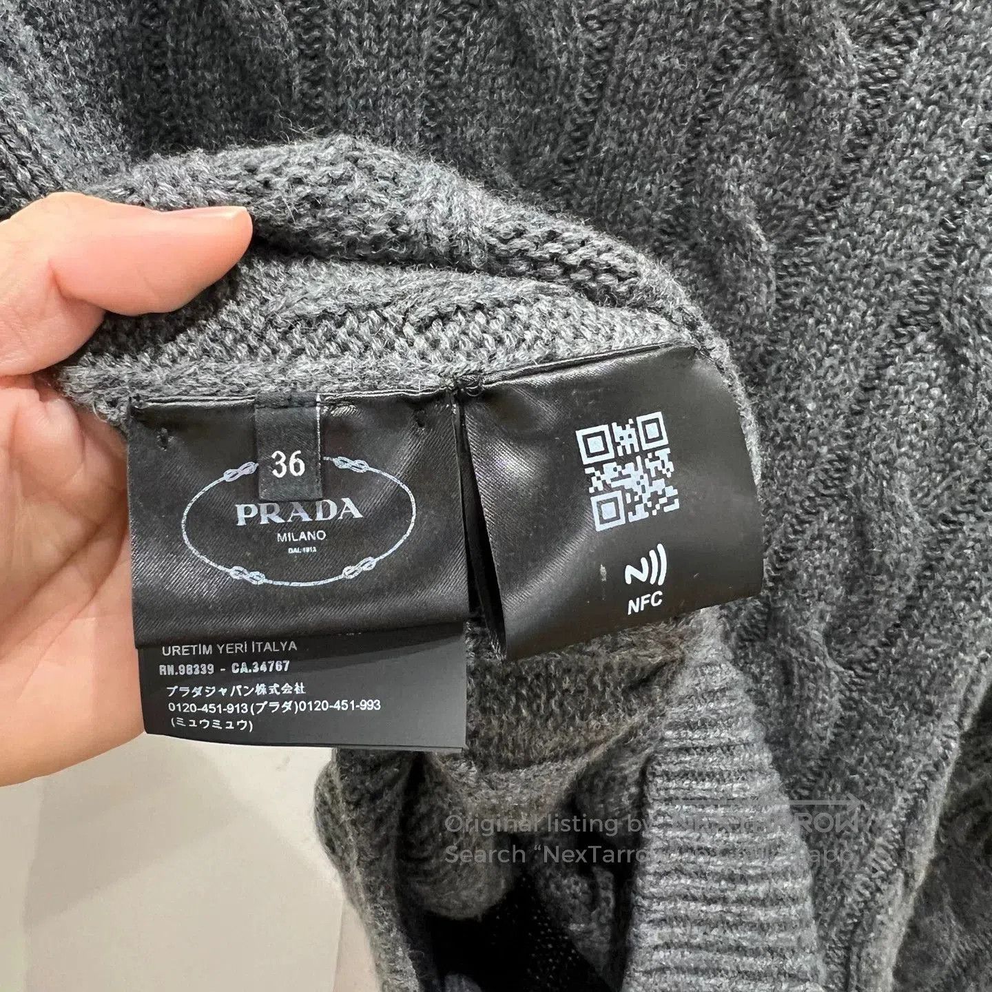 Prada prada grey cable knit cashmere sweater. Size US S / EU 44-46 / 1 - 4 Thumbnail