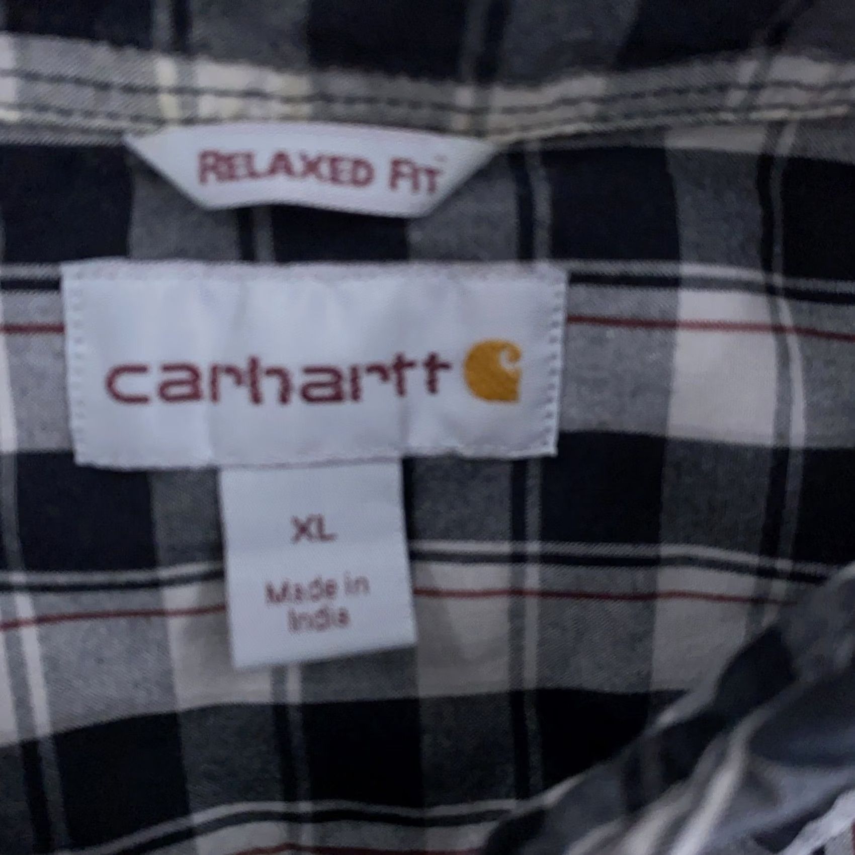 Carhartt Carhartt Shirt Mens XL Black Plaid Button-Up Short Sleeve Relaxed Fit Size US XL / EU 56 / 4 - 7 Thumbnail
