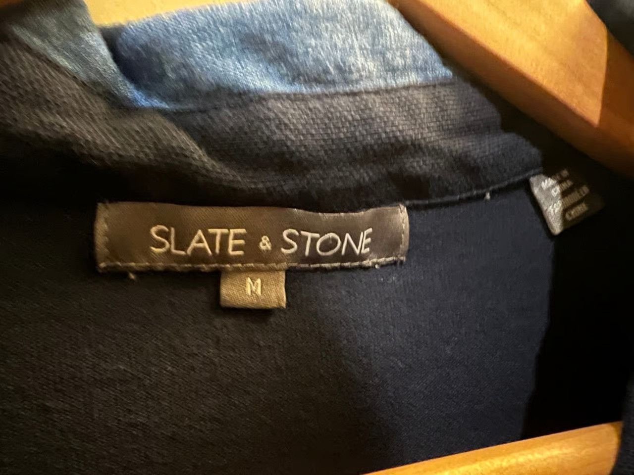 Slate & Stone Slate & Stone Men’s Navy Polo Shirt Blue Denim Collar Detail Size US M / EU 48-50 / 2 - 4 Thumbnail