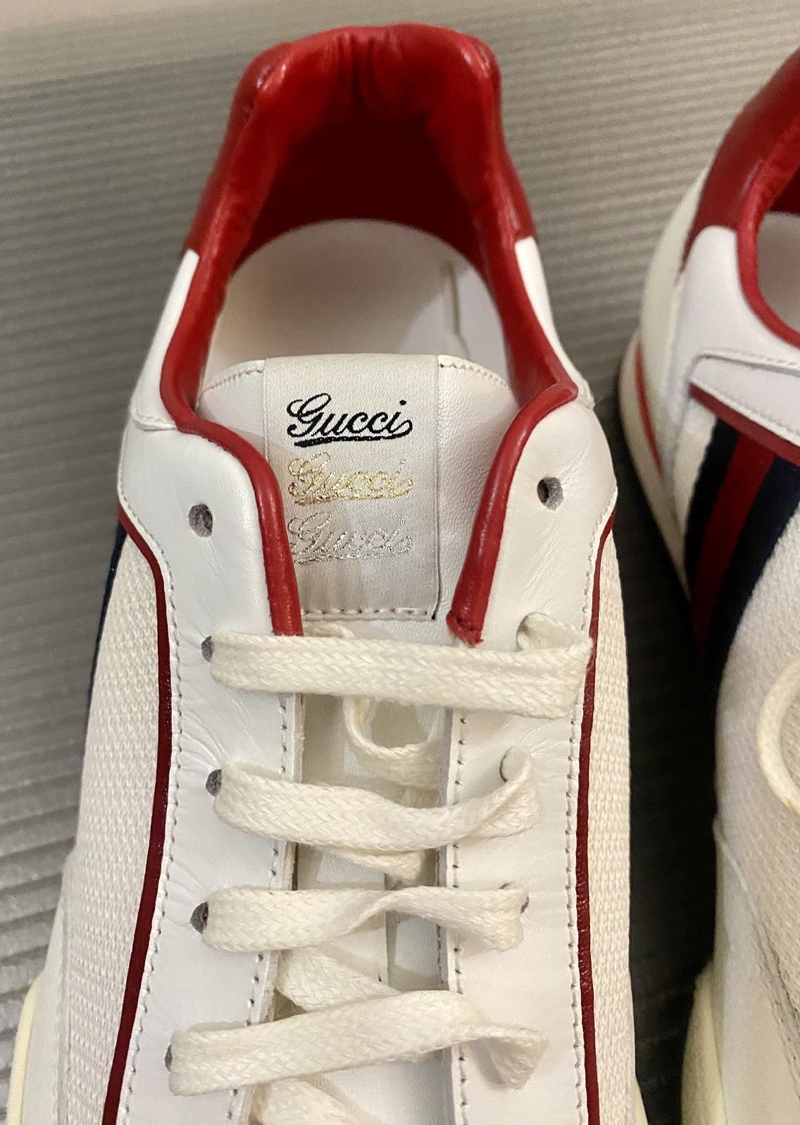 Gucci Gucci 🇮🇹 Great White/Red Tennis 83 Sneakers 10.5 NEW Size US 10.5 / EU 43-44 - 7 Thumbnail