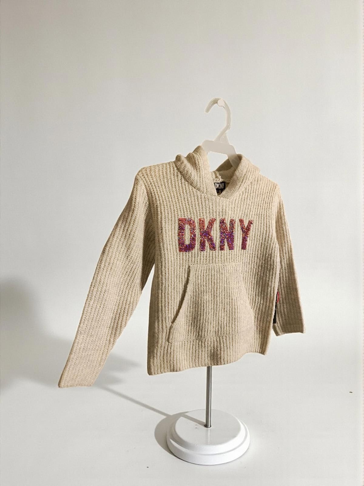 DKNY DKNY Kids' Flip Sequins Hoodie Light Grey Heather Size 5 Size US XXS / EU 40 - 4 Thumbnail