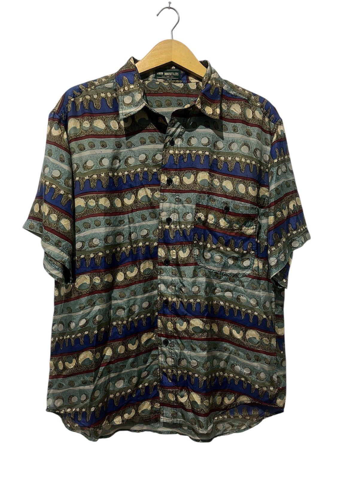 SikSilk VINTAGE 90s SNOW MOUNTAINS PURE SILK Size US XL / EU 56 / 4 - 2 Thumbnail