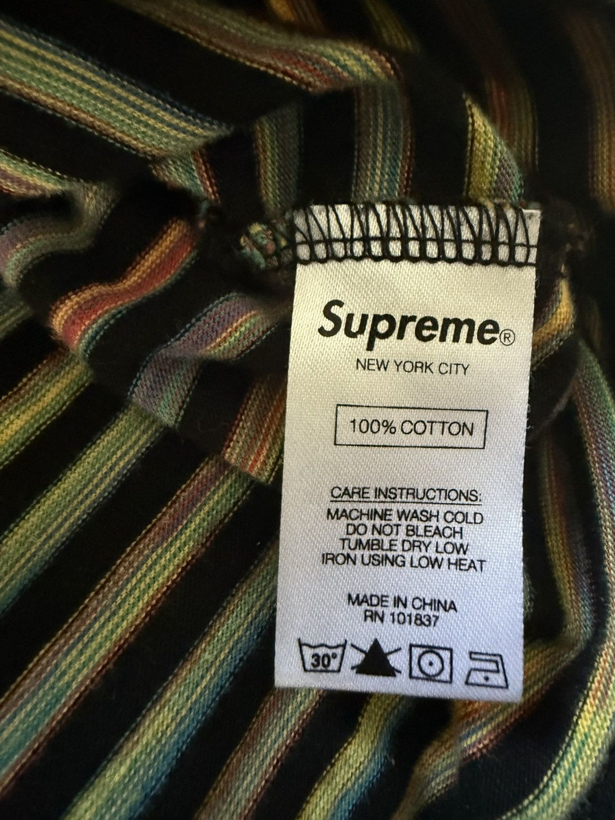 Supreme Supreme Multi Stripe Tee Black Medium SS18 Size US M / EU 48-50 / 2 - 5 Thumbnail