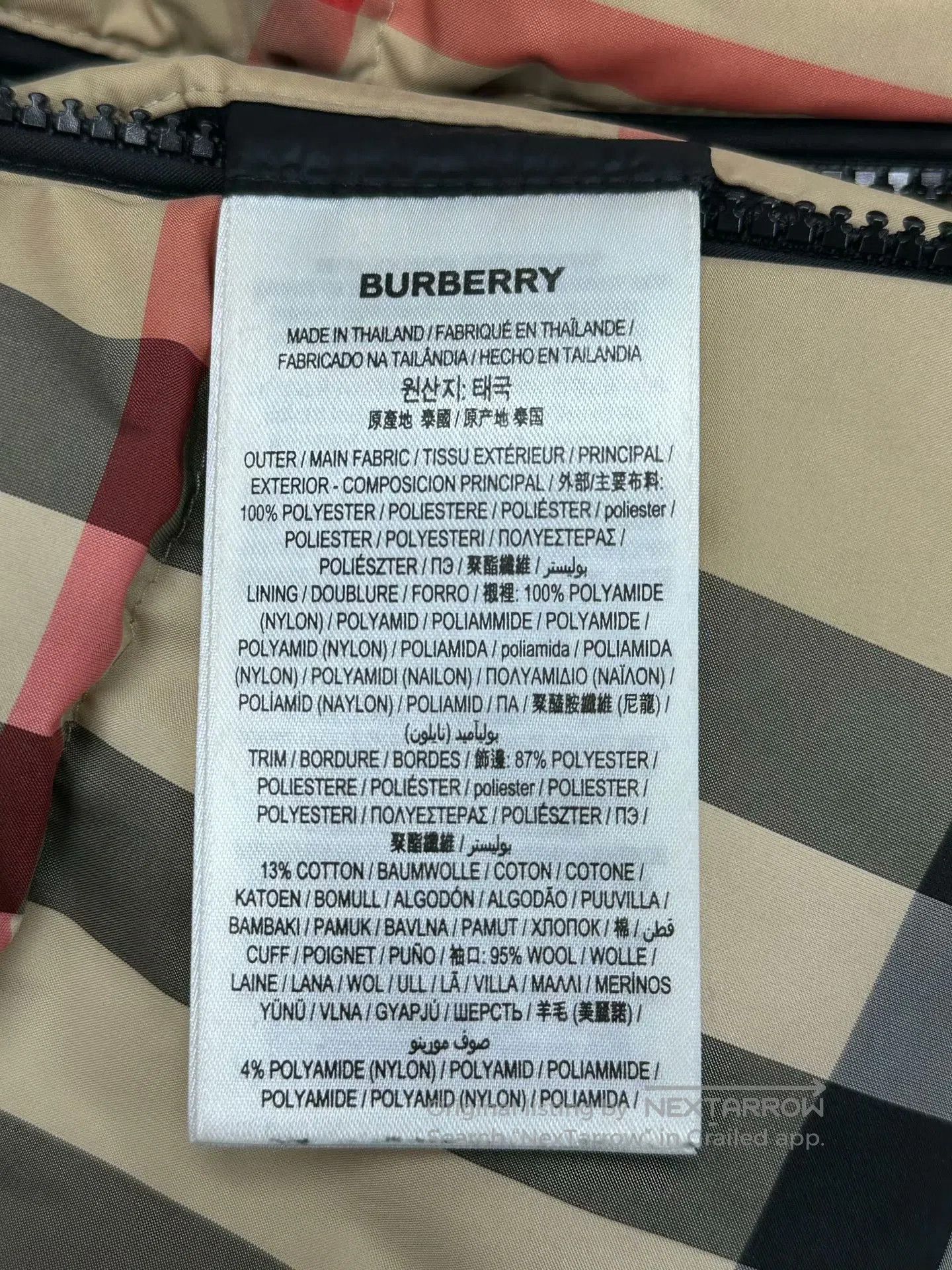 Burberry Burberry Khaki Classic Tartan Zippered Down Jacket| Size M / US 6-8 / IT 42-44 - 4 Thumbnail