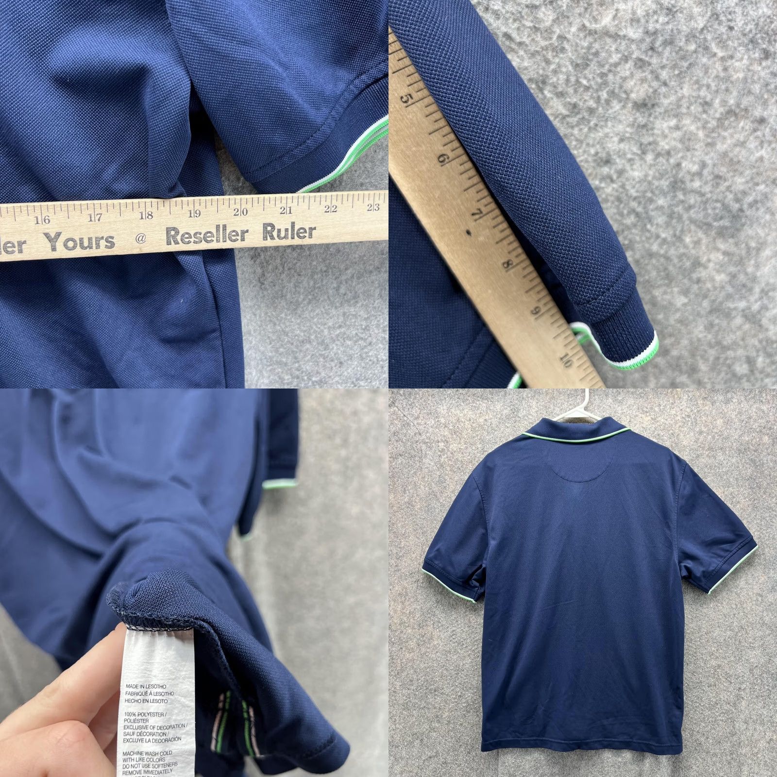 Izod IZOD Polo Shirt Men Medium Adult Blue Navy Performance Luxury Sport Polyester Shirt Short Sleeve Chest 40 Regular Fit Size US M / EU 48-50 / 2 - 8 Thumbnail