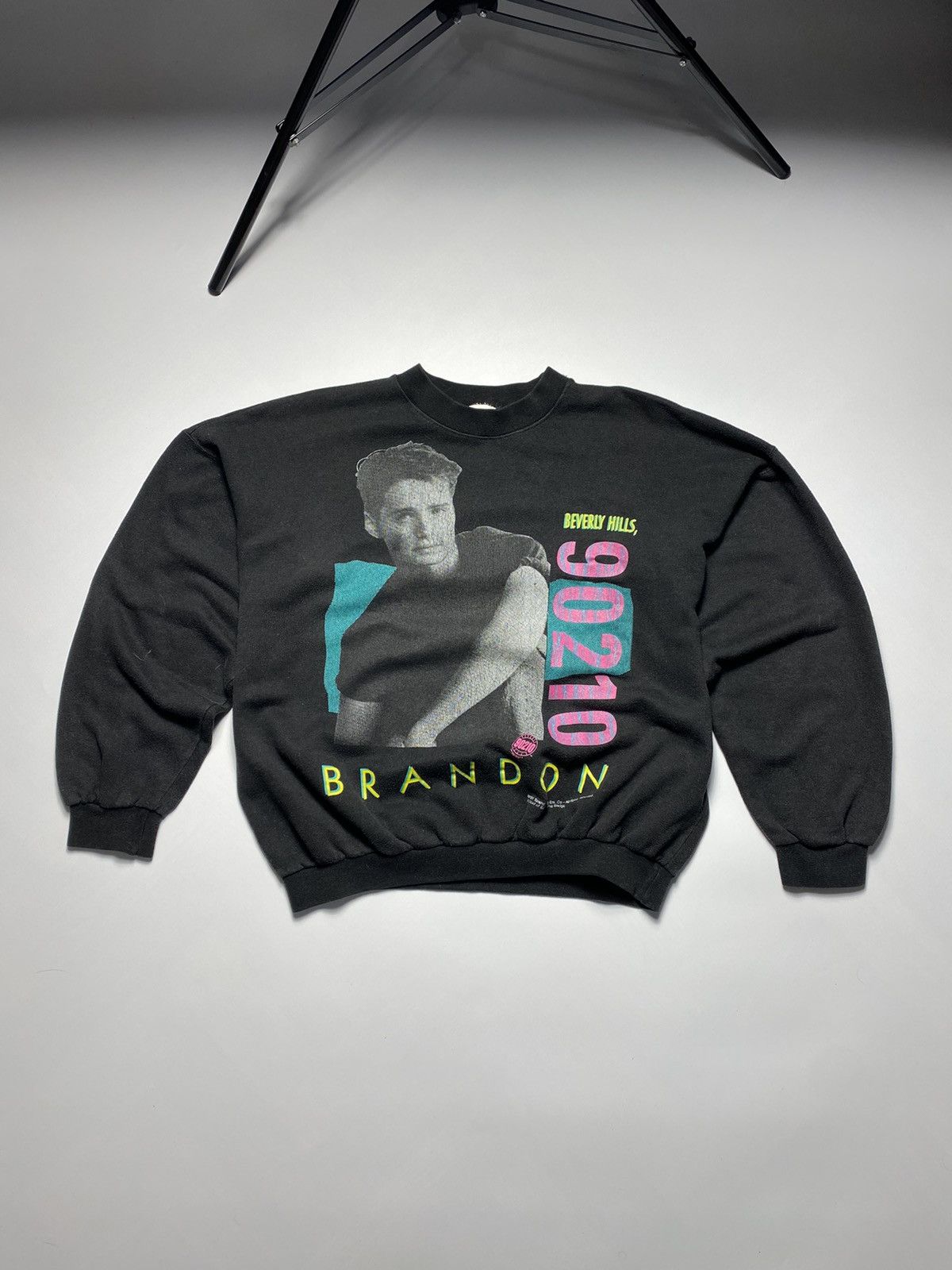 Image of Hollywod x Movie Vintage 1991 Beverly Hills 90210 Brandon Sweatshirt Size S in Black, Men's