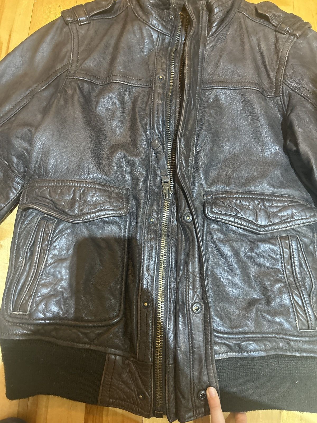 Abercrombie & Fitch Abercrombie & Fitch Slant Rock leather jacket Size US L / EU 52-54 / 3 - 7 Thumbnail