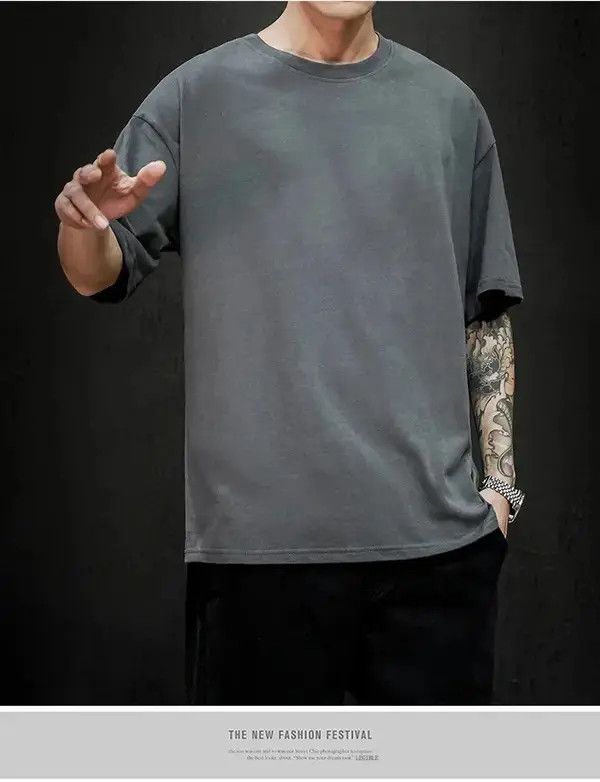 Vintage Plain Cotton Tshirt Oversized Size US M / EU 48-50 / 2 - 2 Thumbnail