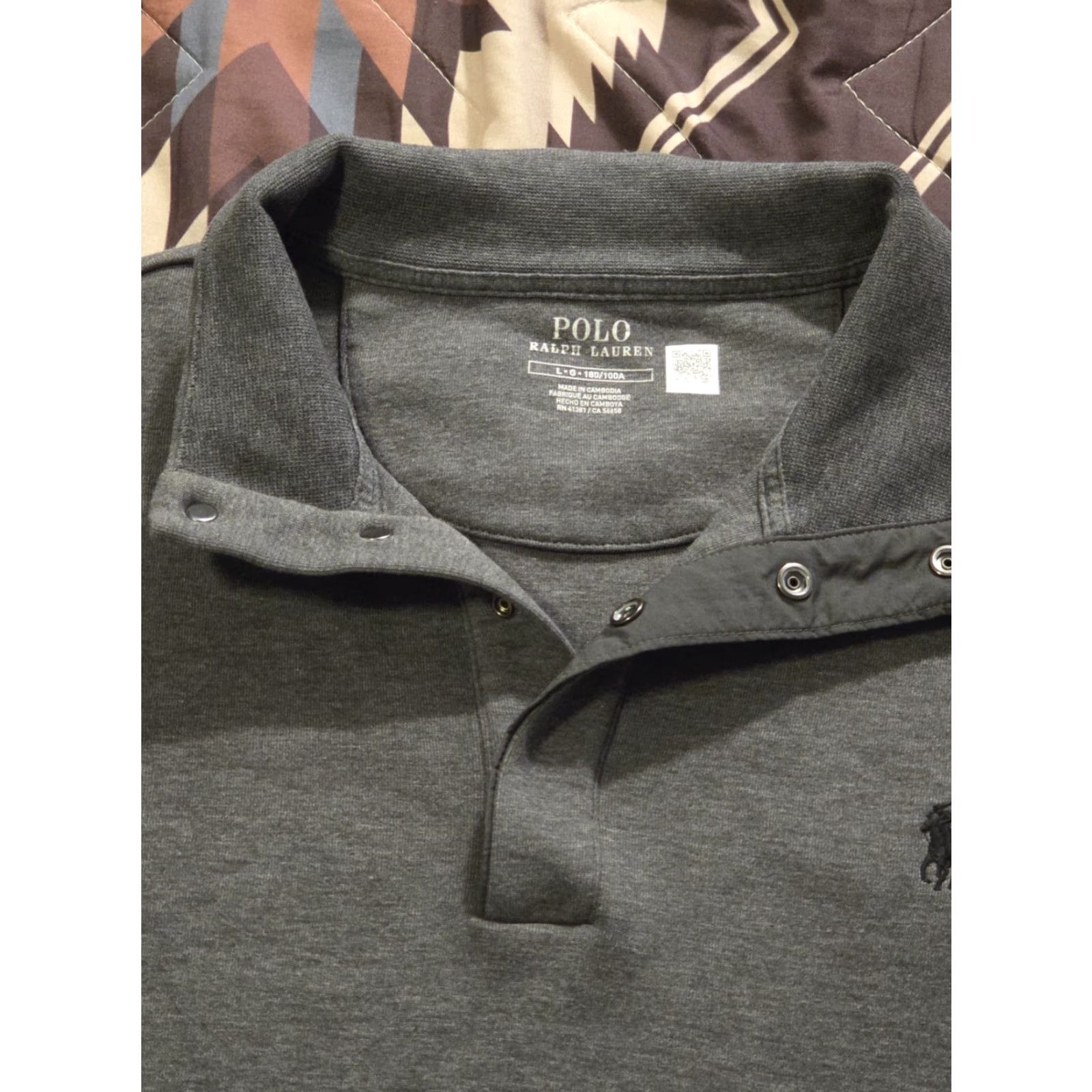 Polo Ralph Lauren Polo Ralph Lauren Double Knit Mock Neck Pullover 1/4 Snap Sweater Gray Men Large Size US L / EU 52-54 / 3 - 6 Thumbnail