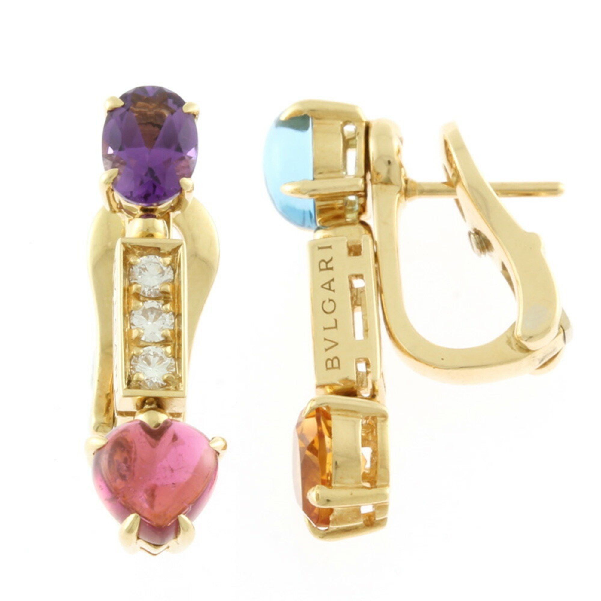 image of Bvlgari Allegra Earrings Bulgari 18K Amethyst Pink Tourmaline Ladies Bvlgari Brj10000000119366, Wom