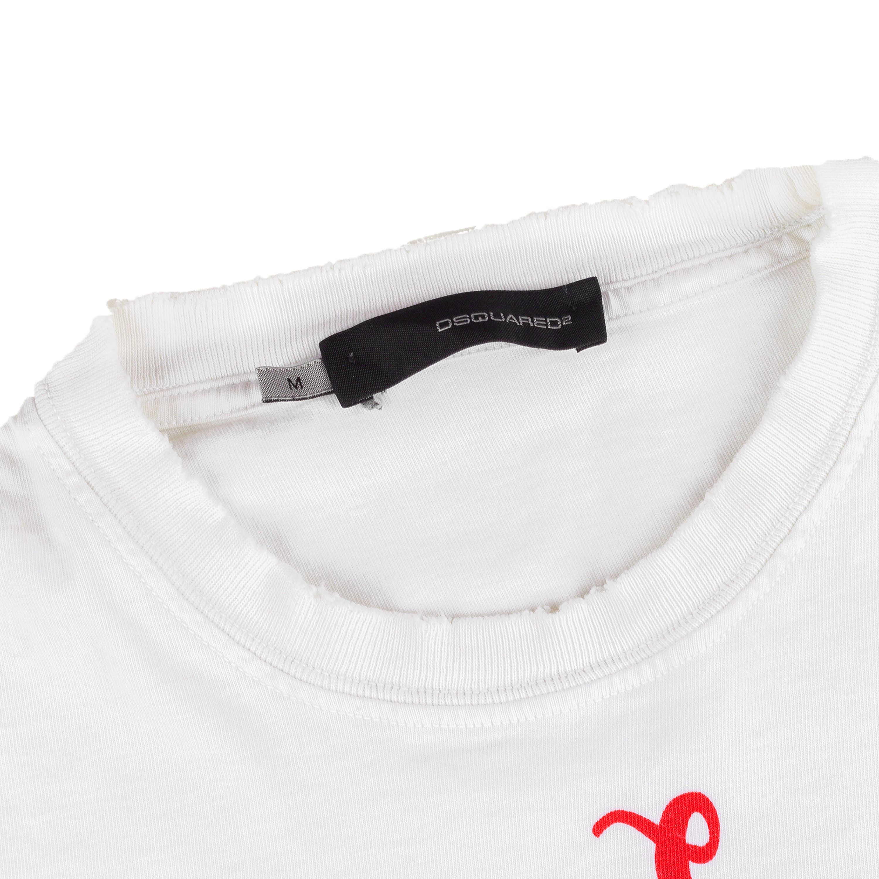 Dsquared2 DSQUARED2 “Winter Smoking” Vintage White T-Shirt (M) Size US M / EU 48-50 / 2 - 3 Thumbnail