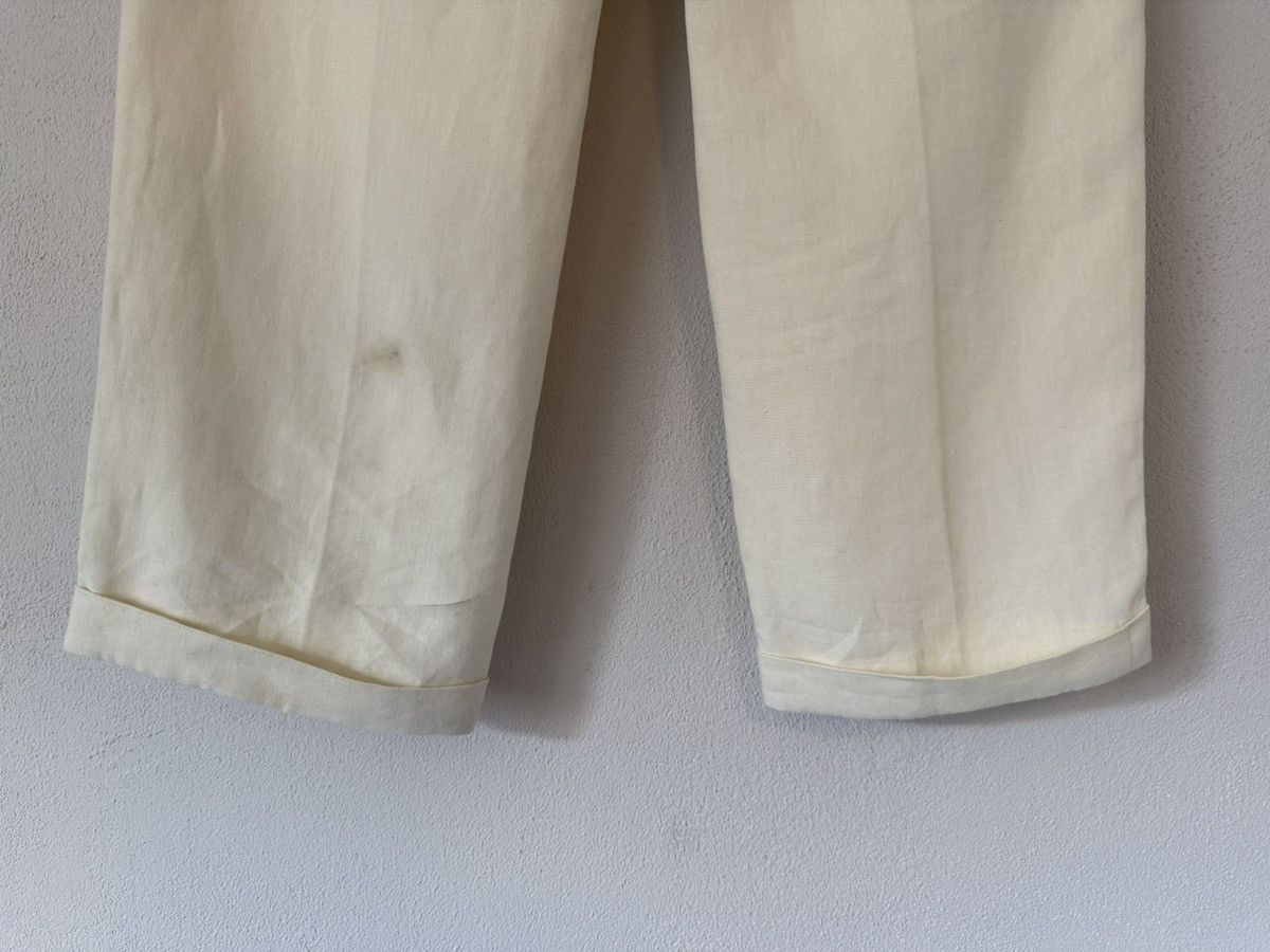Hermes Hermès Ivory Linen Trousers with Cuffed Hem Size US 38 / EU 54 - 8 Thumbnail