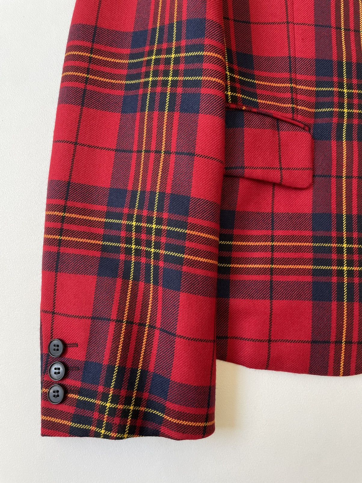 Comme des Garcons Homme Plus A/W 14 Oversized Lapel Tartan Wool Blazer Size 38R - 6 Thumbnail