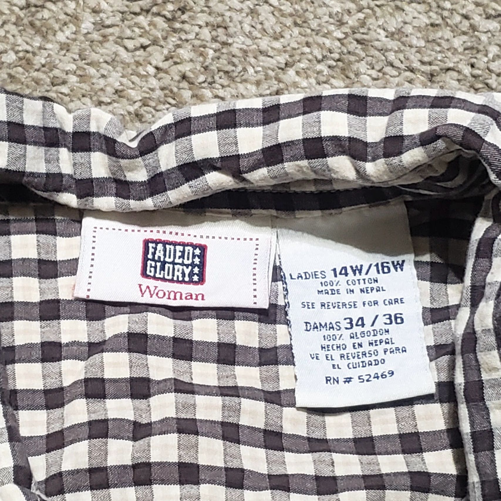 Faded Glory Faded Glory Shirt Womens Button-Up Plaid Checkered Long Sleeve 14W/16W Multicolor 90s? (Note: This is not allowed to add info) Size XXL / US 16-18 / IT 52-54 - 3 Thumbnail