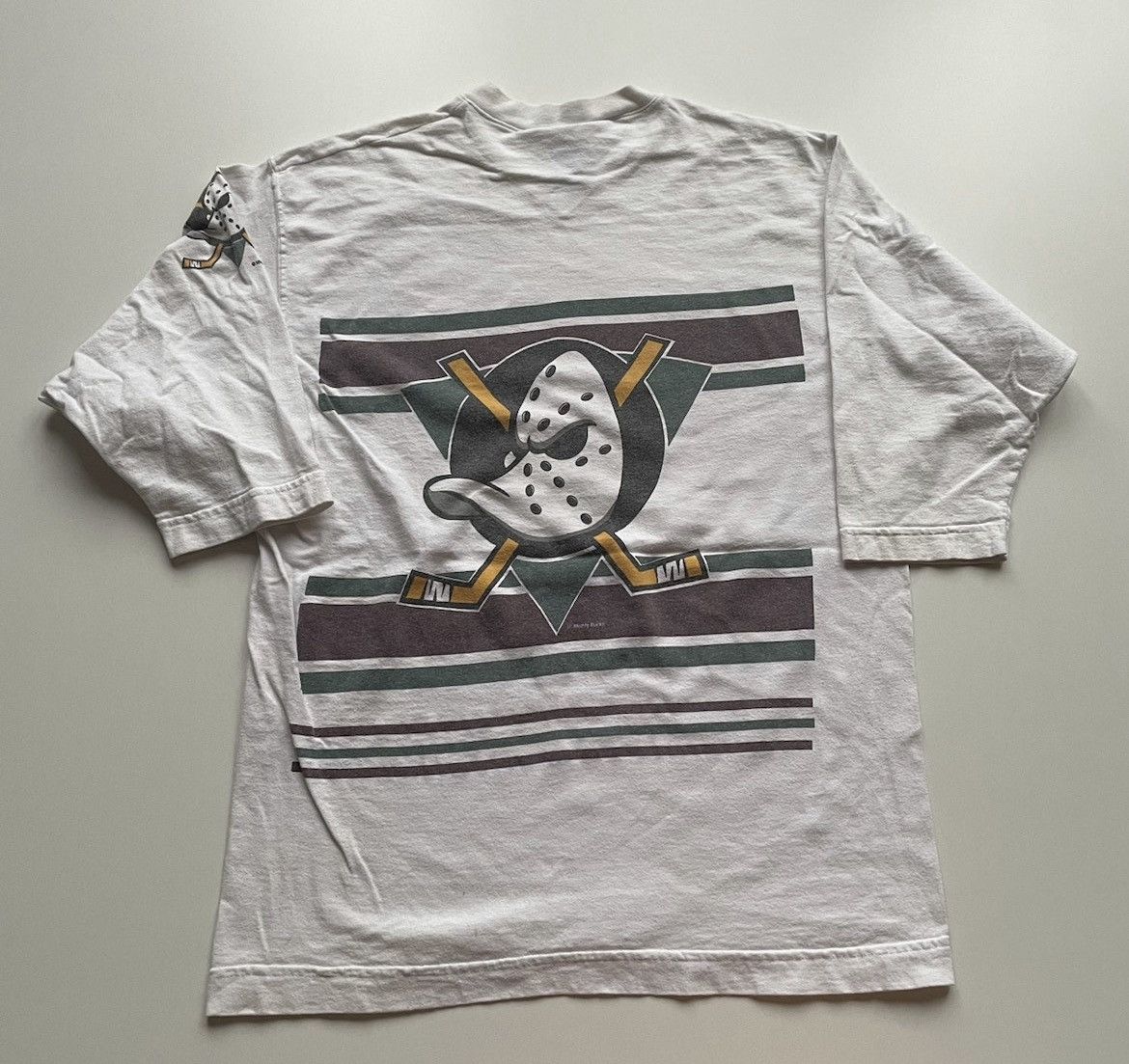 NHL Vintage 1990s Anaheim Mighty Ducks NHL Graphic T Shirt Rare Size US M / EU 48-50 / 2 - 3 Thumbnail