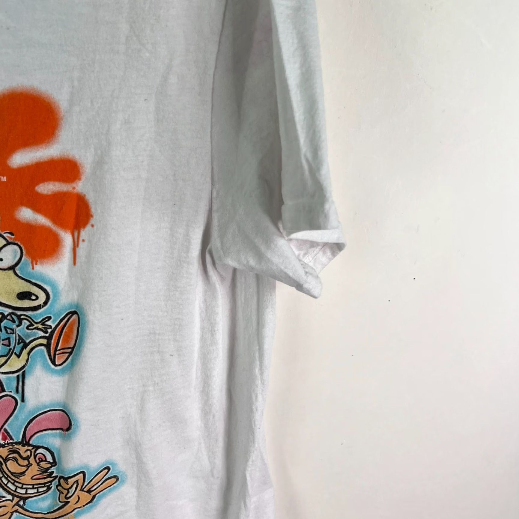 Nickelodeon Nickelodeon Shirt Adult L White Graphic Print T-Shirt Short Sleeve Crew Neck Unisex 100% Cotton Rugrats SpongeBob Ninja Tommy 2020s Size US L / EU 52-54 / 3 - 4 Thumbnail