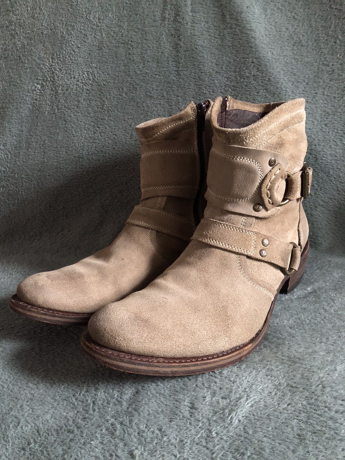 Sendra Sendra Suede Boots Beige Biker Western Ankle Boots US 8.5 Size US 8.5 / EU 41-42 - 3 Thumbnail