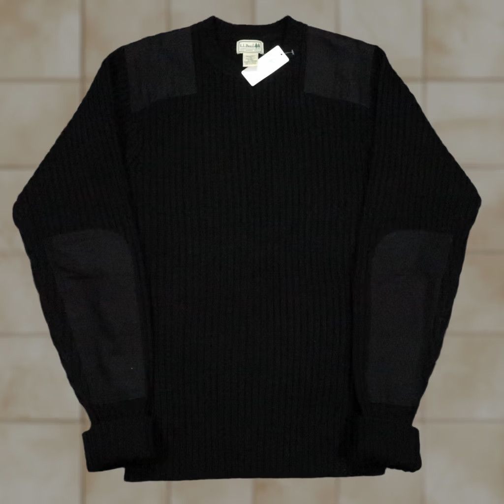 Vintage LL Bean Mens Medium Black Commando Crew Merino Lambs Wool Pullover Sweater Size US M / EU 48-50 / 2 - 1 Thumbnail