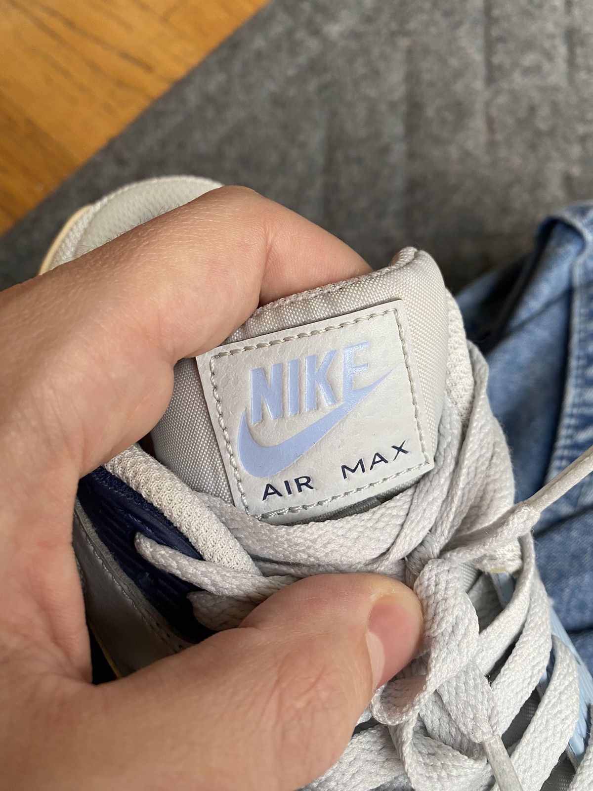 Nike Nike Air Max 90 Pure Platinum Blue Void Size US 9.5 / EU 42-43 - 9 Thumbnail