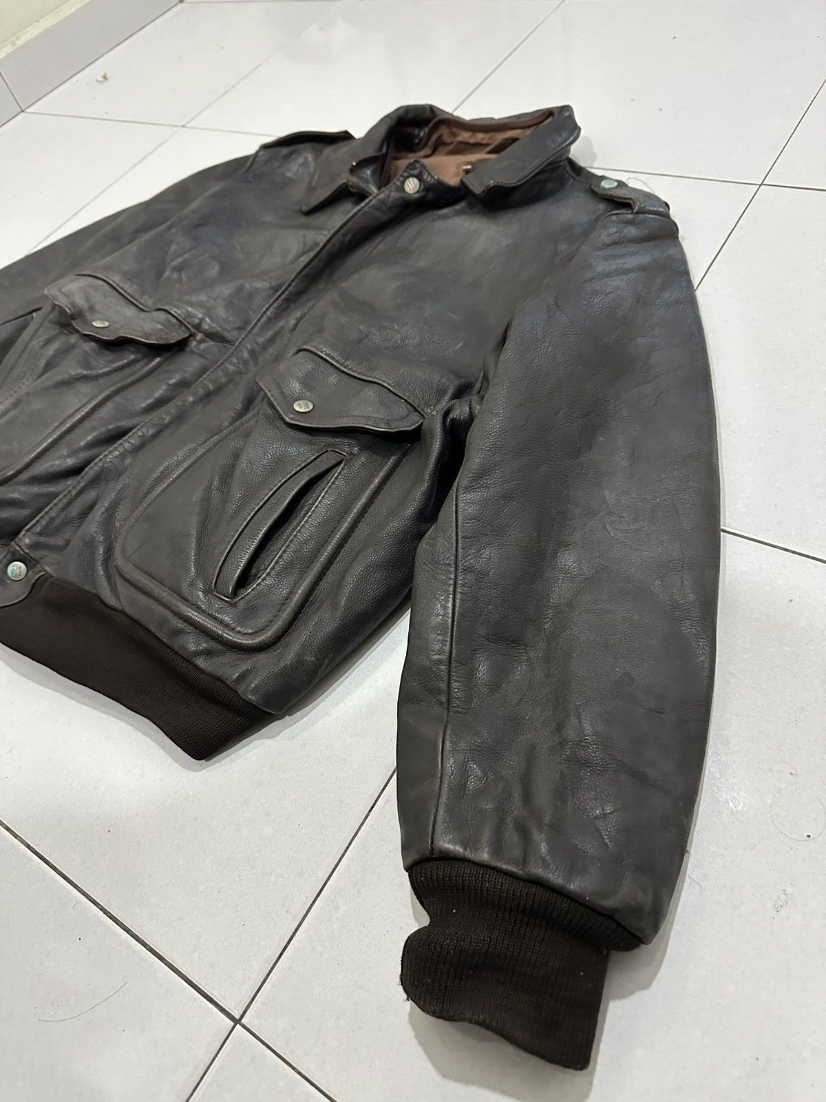 Vintage VTG Giorgio Paris Leather Jacket Size US L / EU 52-54 / 3 - 3 Thumbnail