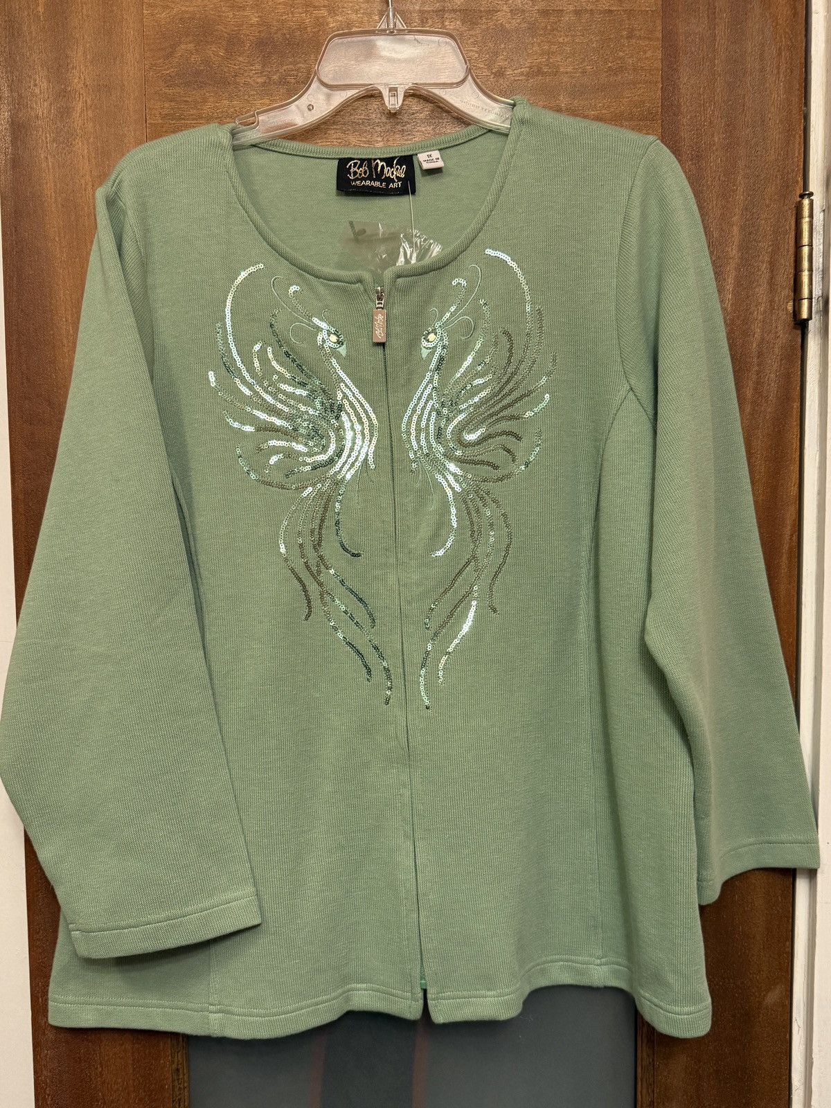 Bob Mackie Bob Mackie Women Plus Wearable Art Mint Green Sequin Peacock Size XXL / US 16-18 / IT 52-54 - 1 Thumbnail